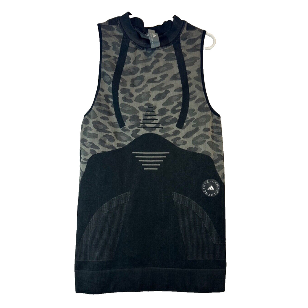 Adidas By Stella McCartney S True Purpose Seamless Mesh Tank Top Black Camo A33
